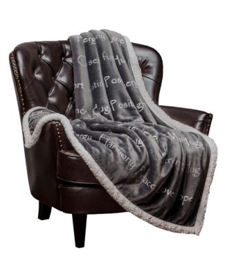 Premium Healing Warm Hugs Microfiber & Sherpa Gift Blanket, Twin
