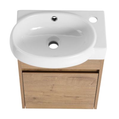 16" Bathroom Vanity with Sink and Soft-Close Doors for Small Spaces