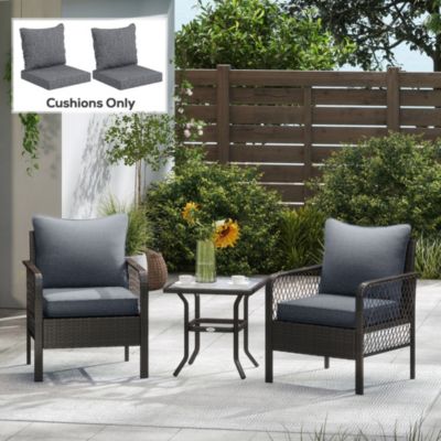 4 Outdoor Chair Cushions with Seat & Backrest, 24" x 24"