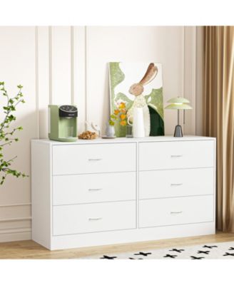 6 Drawer White Dresser for Bedroom Versatile Chests of Drawers