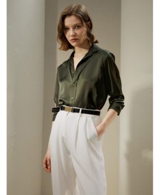 Women's Tailored Button Down Silk Shirt