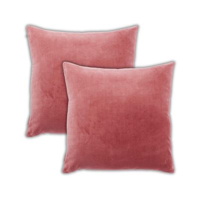 Aladdin Front and Back Solid Velvet Throw Pillow Covers, 22"x 22", Set of 2