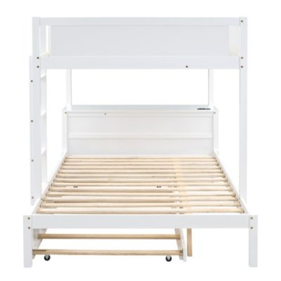 Streamdale Full/Full Bunk Bed with Trundle, Desk, and Storage