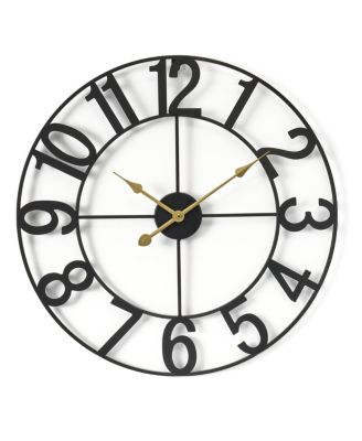 Large Wall Clock for Living Room Decor - Numeral Wall Clock for Kitchen - 24 inch Wall Clock Decorative (Gold)