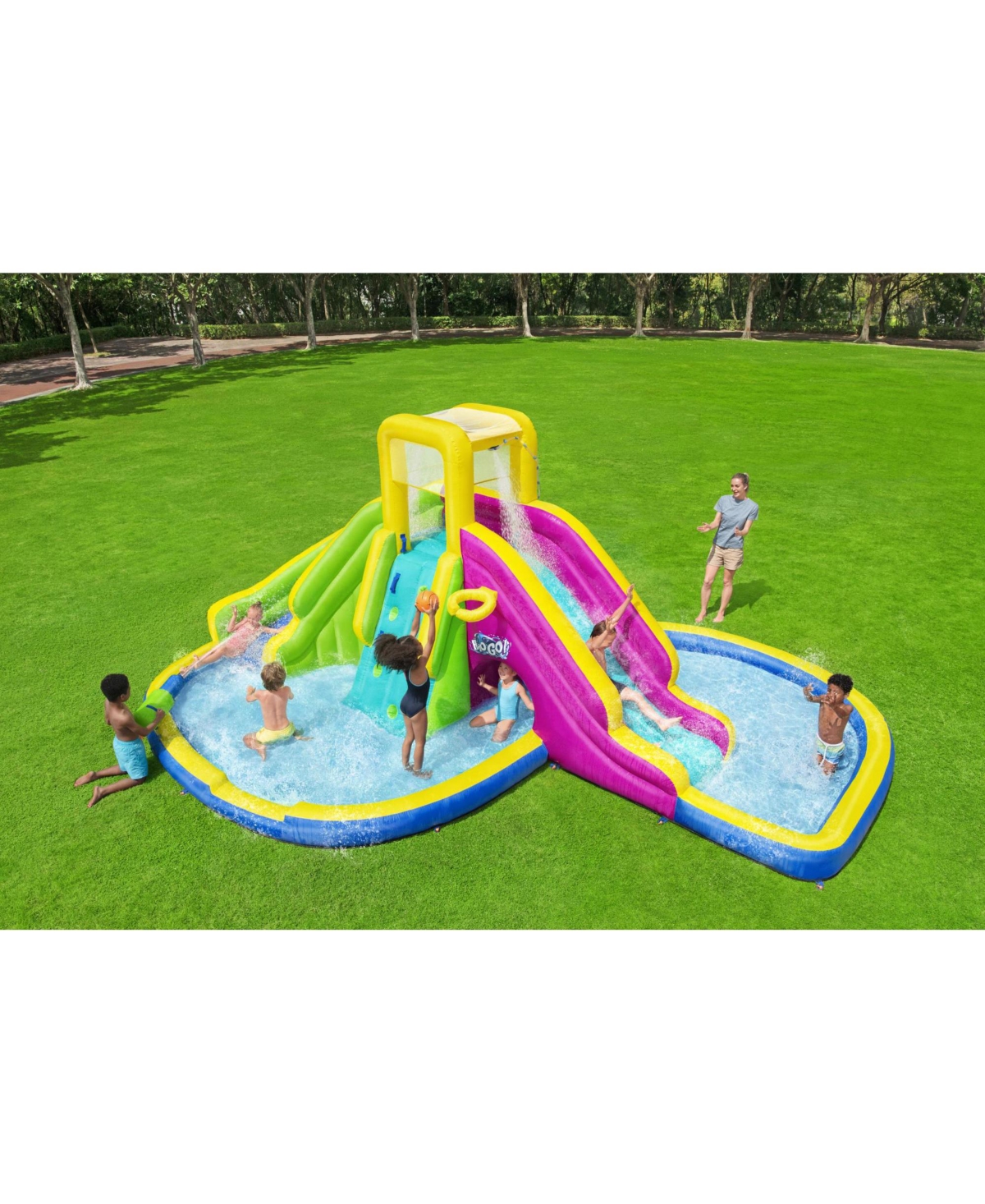 Bestway H2OGO! Funfinity Splash Kids Inflatable Mega Water Park with Air Blower - Multi-color