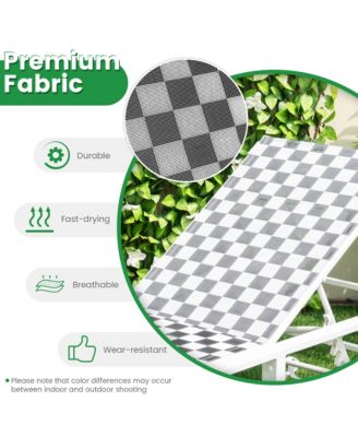 Patio Lounge Chair Chaise Adjustable Reclining Chair Garden Deck Wheel