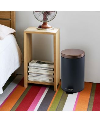 12 Liter Stylish Grey and Copper Soft Pedal Office, Kitchen and Bathroom Trash Bin