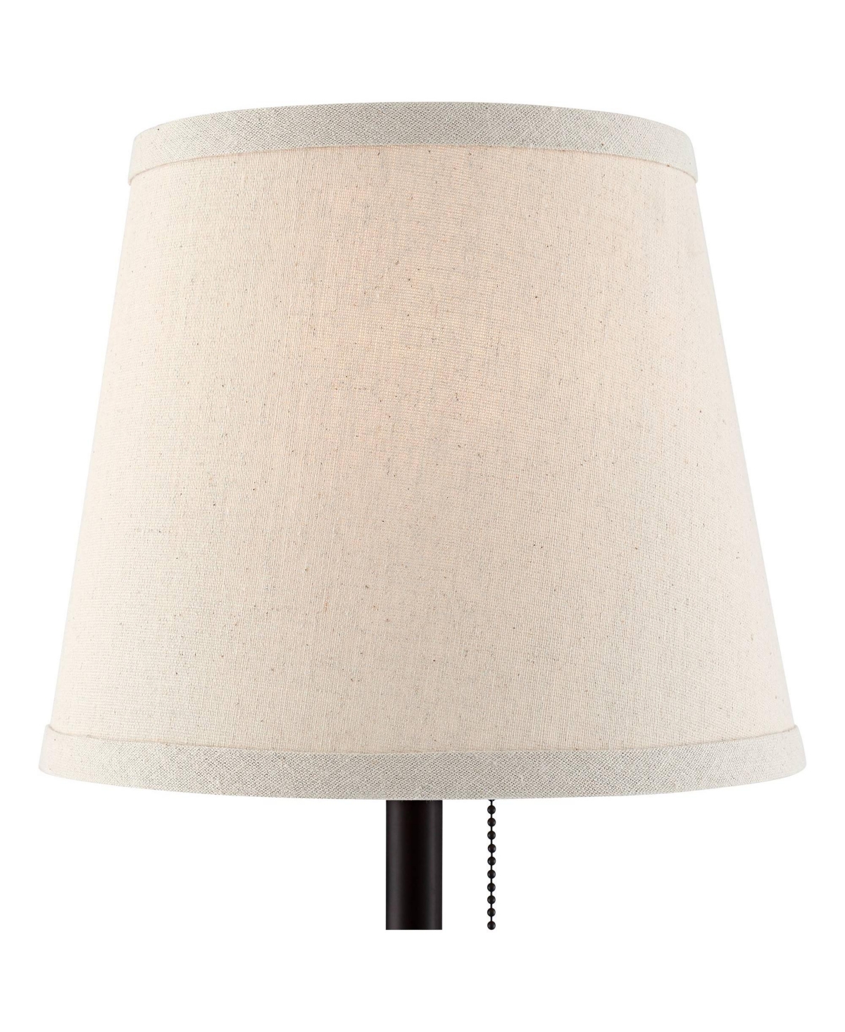 360 Lighting Flesner Modern Desk Table Lamp with Hotel Style Usb and Ac Power Outlet in Base High Bronze Metal Oatmeal Drum Shade for Living Room