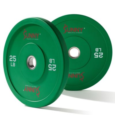 Elite 2-inch Rubber Olympic Bumper Weight Plate LB Color Coded with Steel Hub