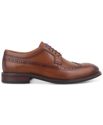 Men's Asherr Long Wing Brogue Leather Dress Shoes, Created for Macy's