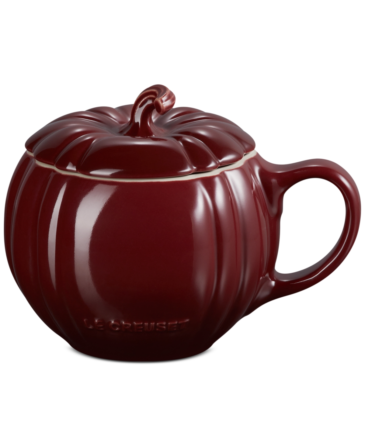 Le Creuset Stoneware Pumpkin Mug with Lid, 14 oz.