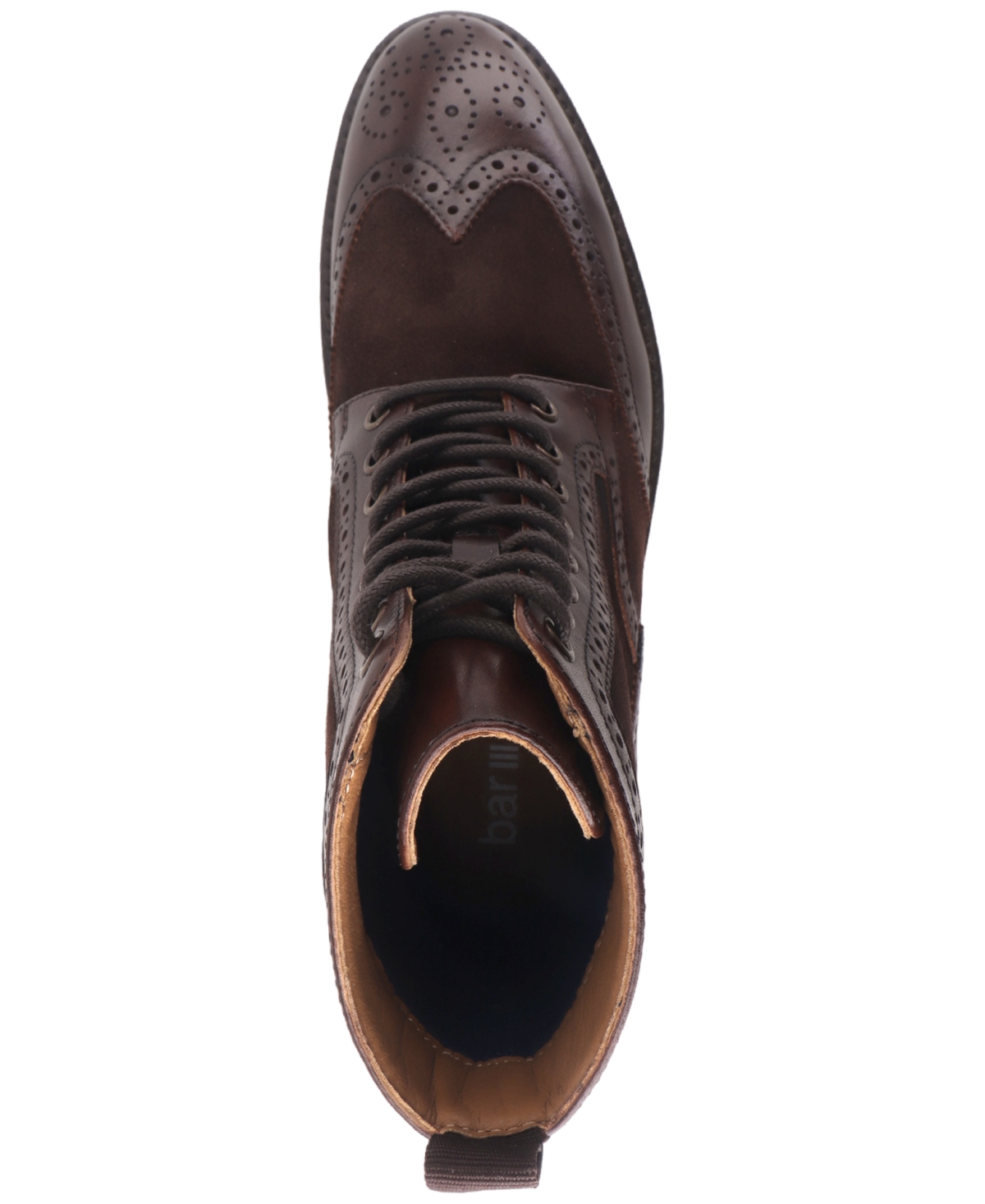 Bar Iii Men's Dabneyy Leather Wingtip Boot, Created For Macy's In Brown Leather,suede