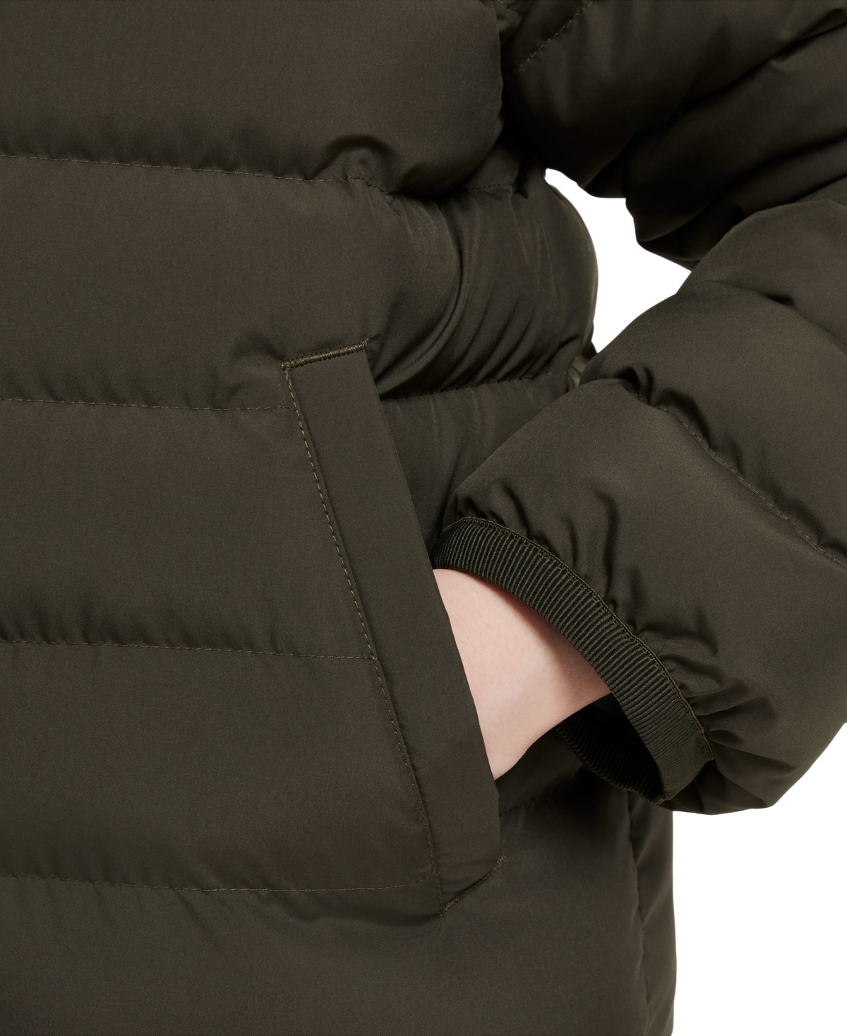 Nike Sportswear Big Kids Lightweight Synthetic Fill Hooded Coat -cargo Khaki/white