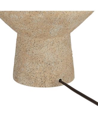 Cozumel 26 3/4" Tall Geometric Rustic Mid Century Modern Table Lamps Set of 2 Beige Living Room Off-White Shade