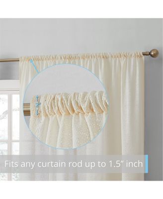 Monaco Premium Soft Decorative Ombre Lace Semi Sheer Light Filtering Rod Pocket Curtain Panels - Set of 2