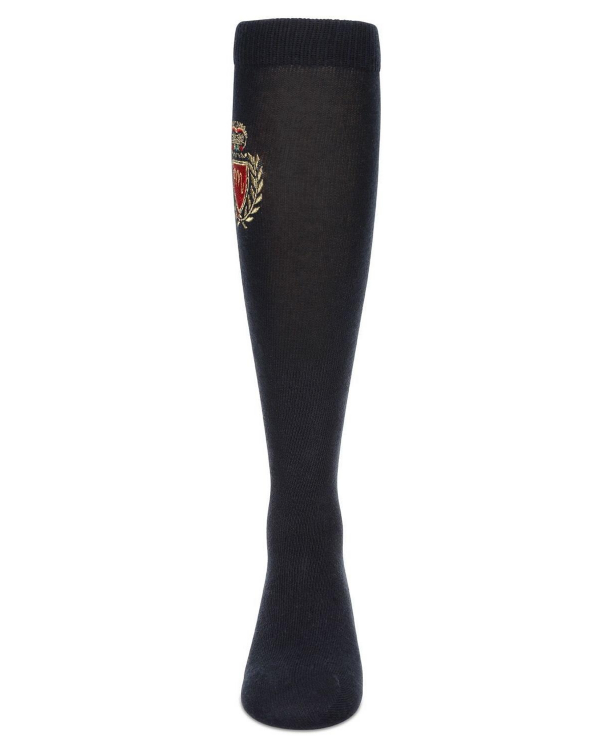 MeMoi Big Girls Embroidered Crest Cotton Knee High Socks