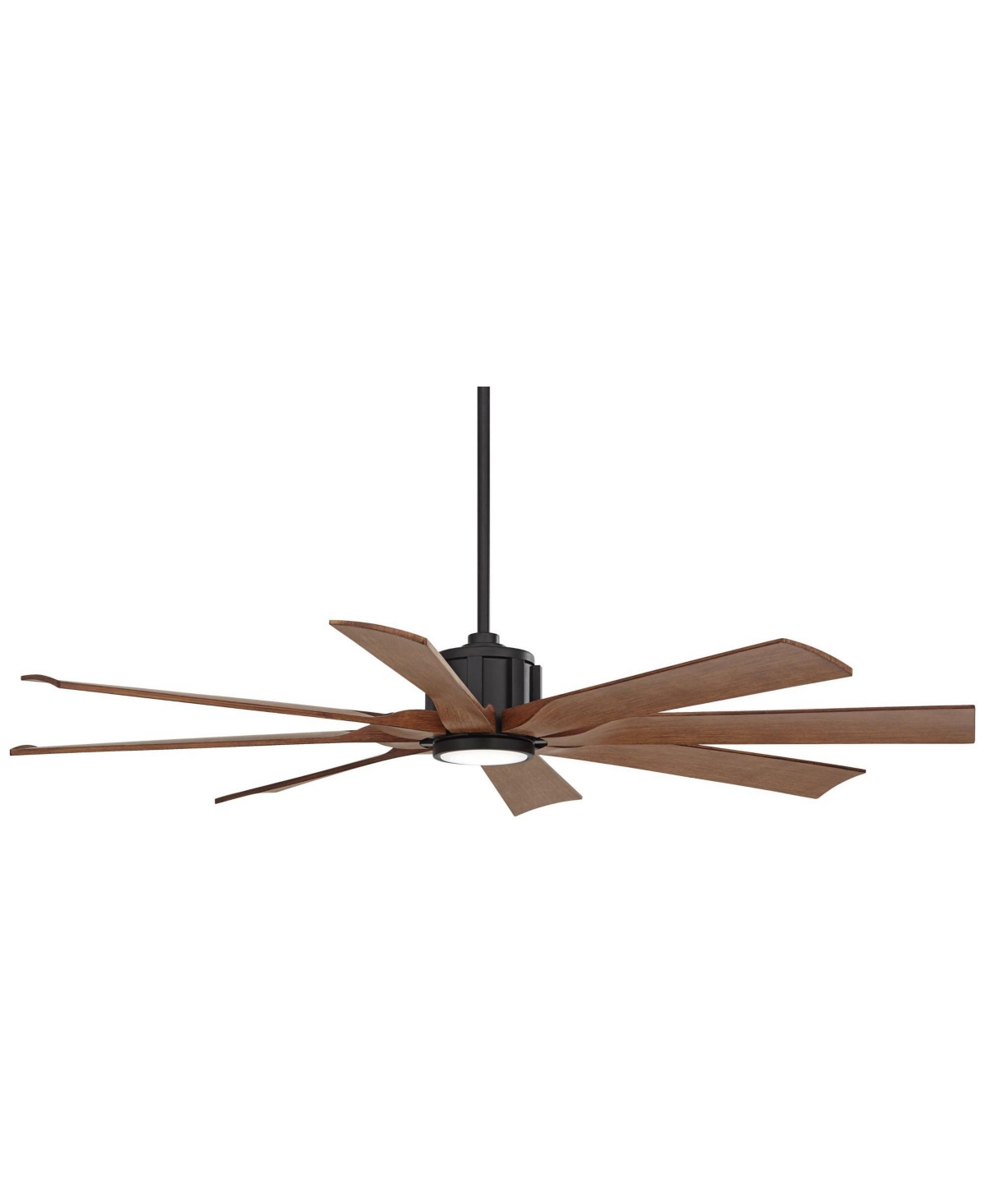 Possini Euro Design Defender Modern Industrial Indoor Outdoor Ceiling Fan 8 Blade Led Light Remote Control Matte Black FinishBlades Bedroom