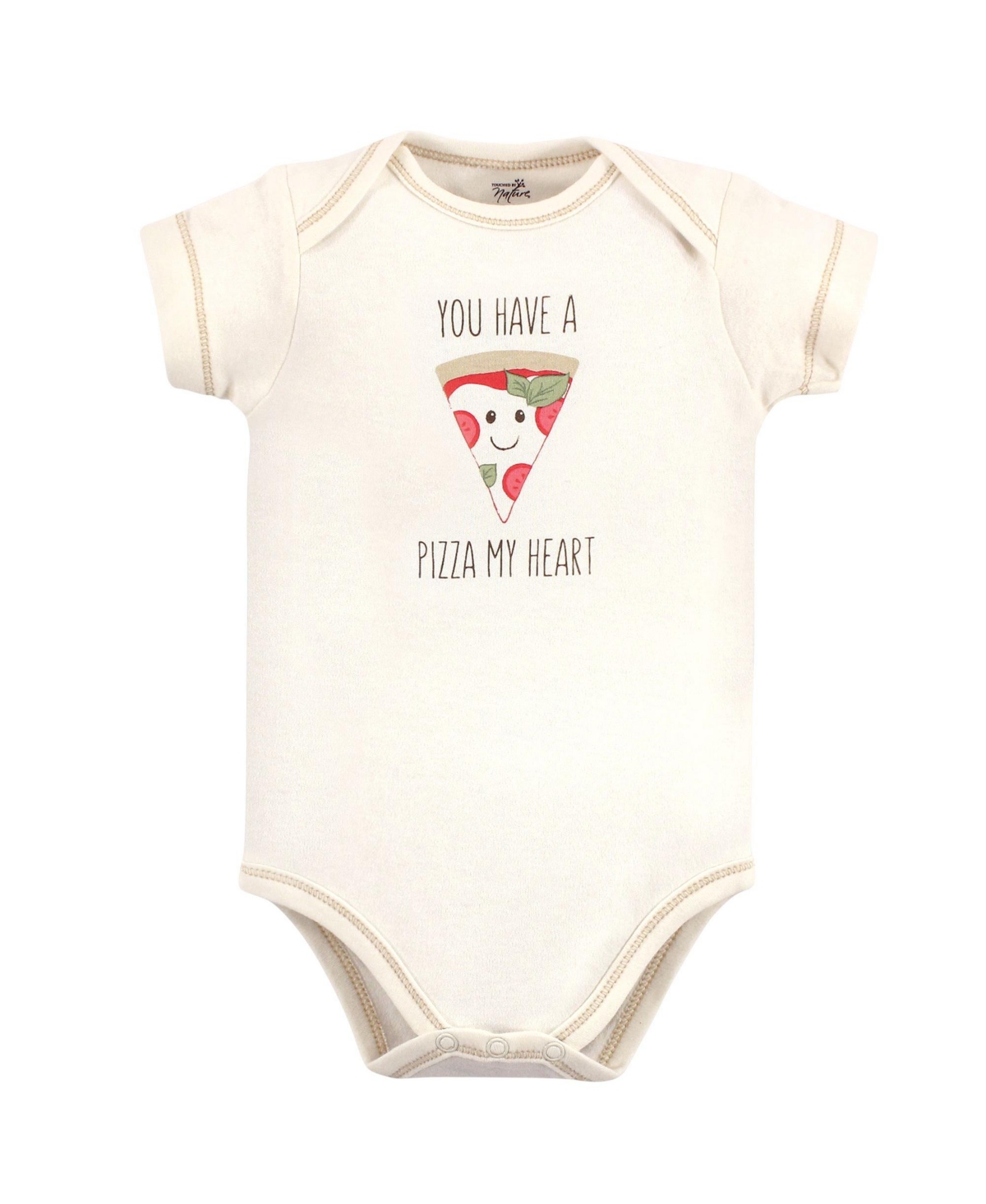 Touched by Nature Baby Girls and Boys Pizza Bodysuits, Pack of 5