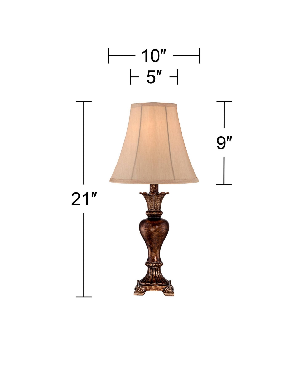 Regency Hill Xavier Traditional Accent Table Lamp High Warm BronzeUrn Footed Base Natural Tone Bell Shade Decor for Living Room Bedroom Hou