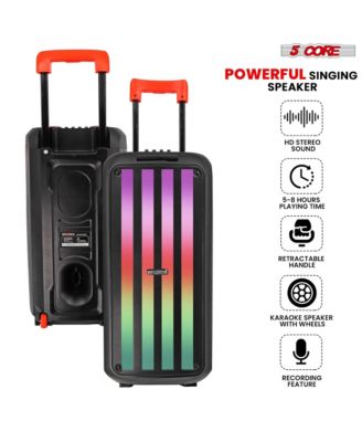 Bluetooth Speaker Karaoke Machine 8 Inch 2 Way Speaker Portable PA System w DJ Light - PLB 8X2 2MIC