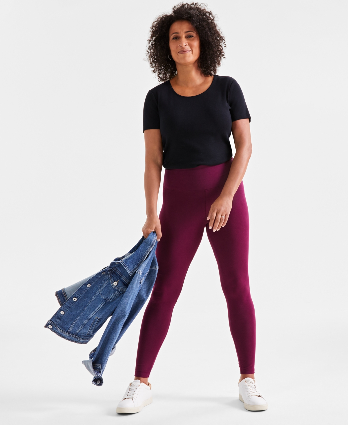 Style & Co Women's High Rise Leggings, Created For Macy's In Berried Treasure