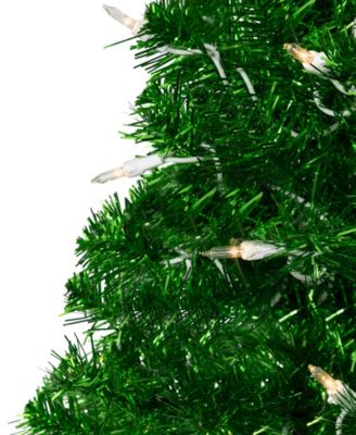 2' Paradise Lime Green Tinsel Pine Artificial Tree