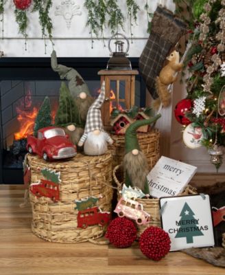 55" Red Classic Truck with Tree Christmas Garland