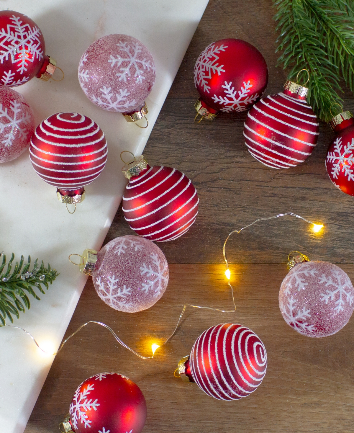 Northlight Set Of 12 Red Glass Christmas Ornaments In Red