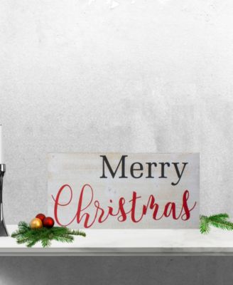24" Rustic Wooden 'Merry Christmas' Hanging Wall Sign