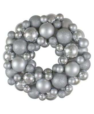 Silver Splendor Shatterproof Ball Christmas Wreath