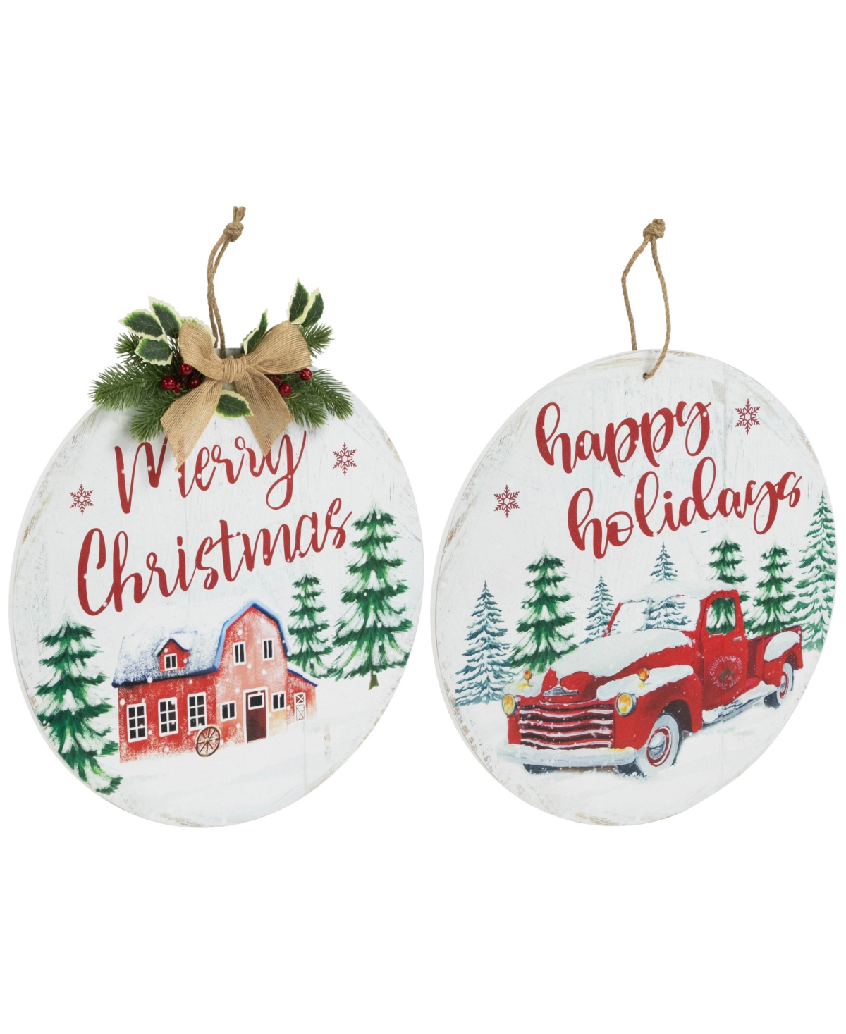 Northlight Wood Wall Signs - 15.75-Inch - Set of 2
