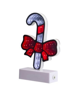 LED 3D Candy Cane with Bow Christmas Tunnel Light - 8-Inch