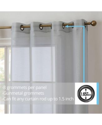 2 Piece Semi Sheer Voile Window Curtain Drapes Grommet Panels for Bedroom, Living Room & Kids Room