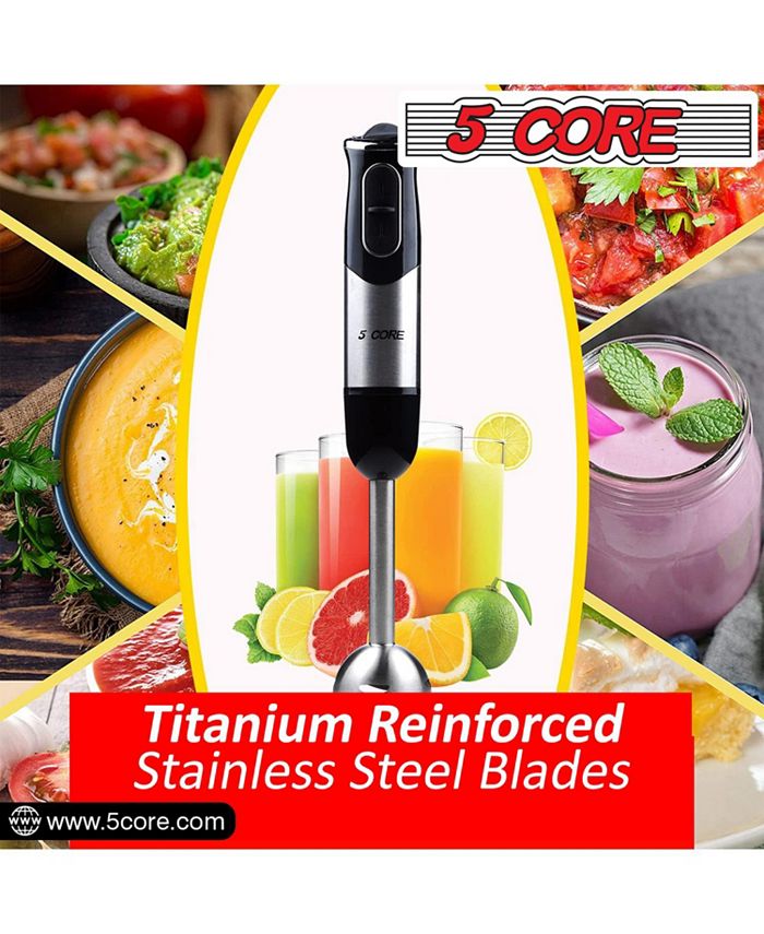 5 Core Immersion Blender Handheld 500W Copper Motor Emulsifier Blender