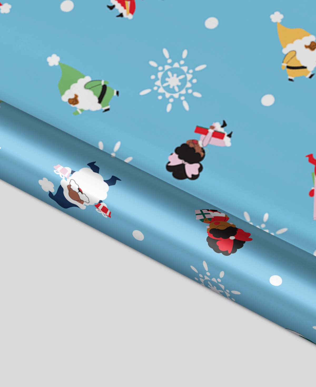 Black Paper PartyGnomie Foil Gift Wrap - Blue