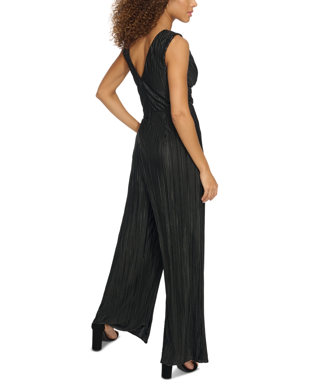 Siena Women's Plunging-Neck Pleated Tie-Front Jumpsuit