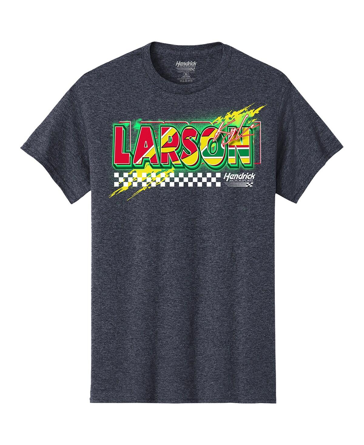 Hendrick Motorsports Team Collection Men'sKyle Larson Neon Paint T-Shirt - Heather Navy