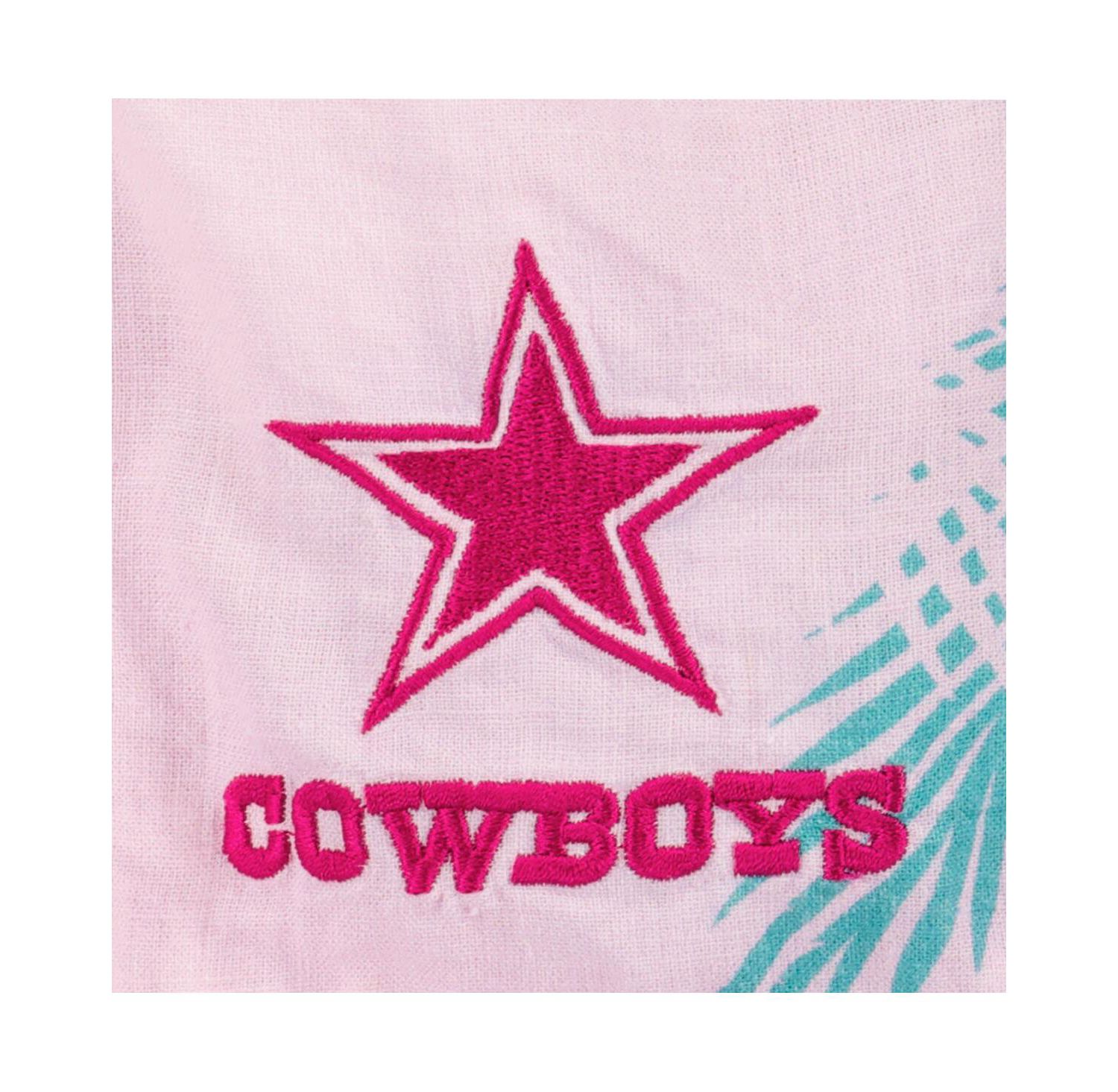 Women's Pink Dallas Cowboys Stadium Tie-Front Button-Up Shirt