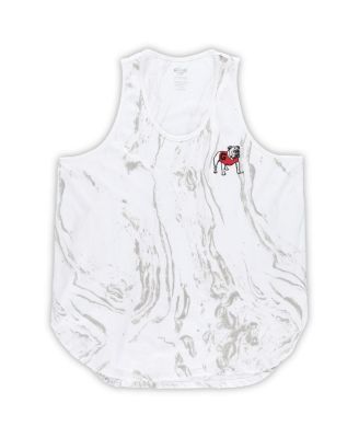 Women's White Georgia Bulldogs Plus Size Marble Tank and Shorts Set