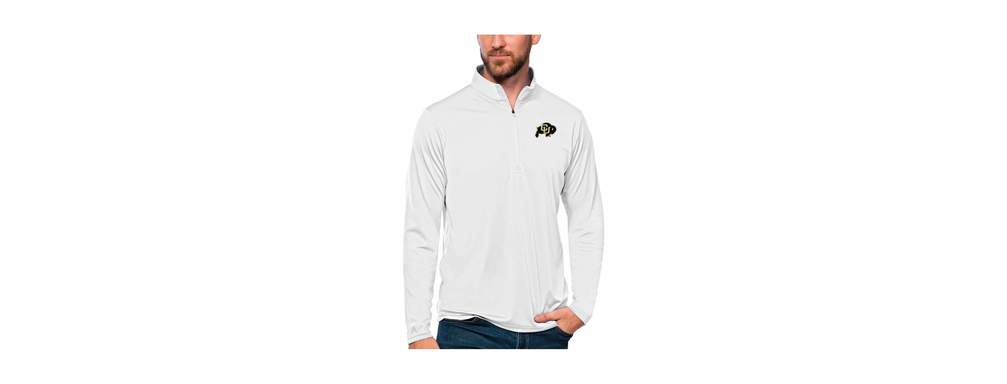 Antigua Men's White Colorado Buffaloes Tribute Quarter-Zip Top