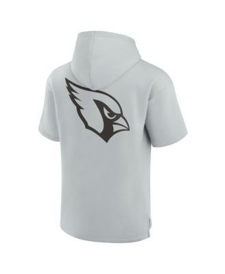 Men's and Women's Gray Arizona Cardinals Elements Super Soft Fleece Short Sleeve Pullover Hoodie