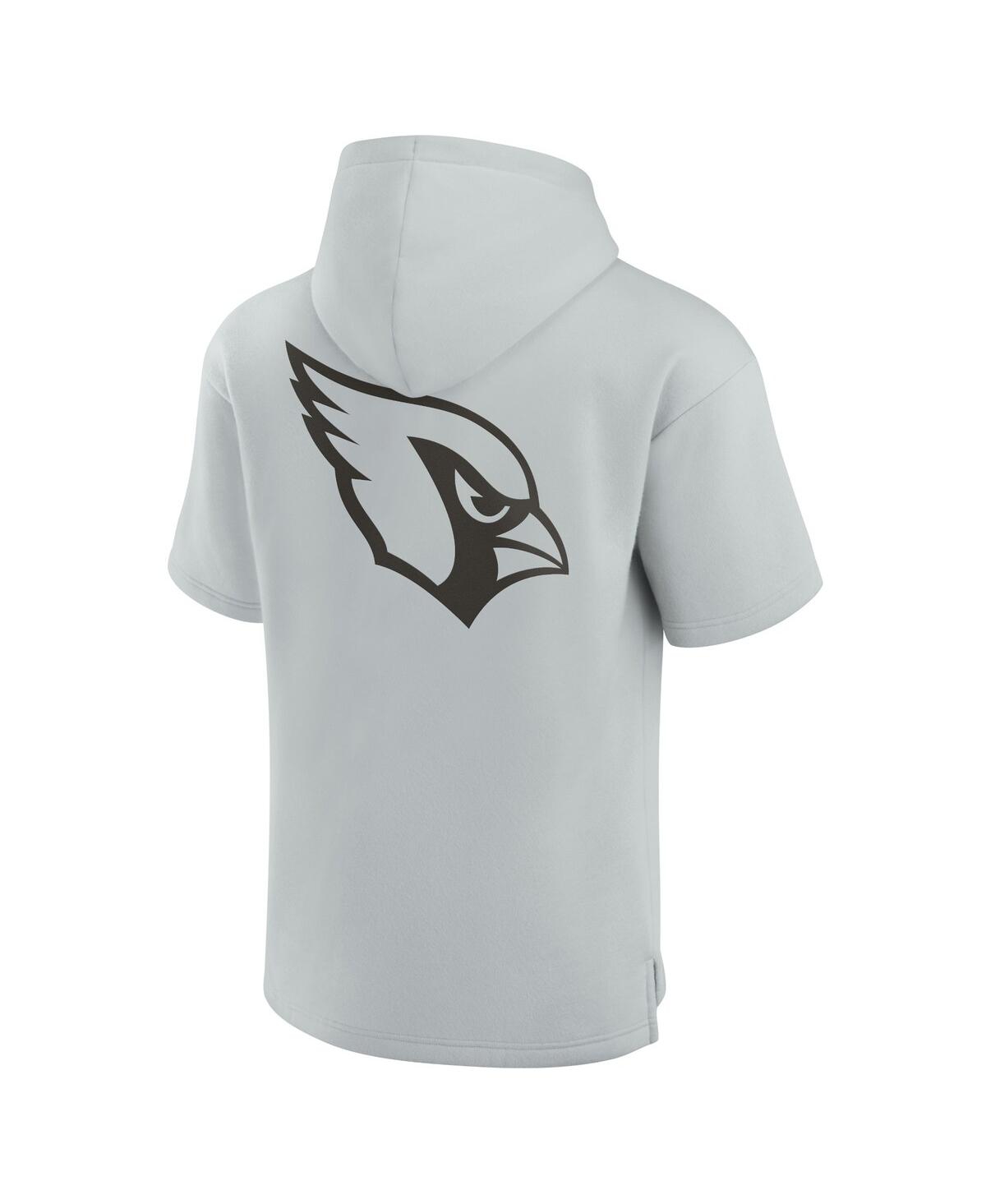 Fanatics Men's And Women's Gray Arizona Cardinals Elements Super Soft Fleece Short Sleeve Pullover Hoodie In Gray