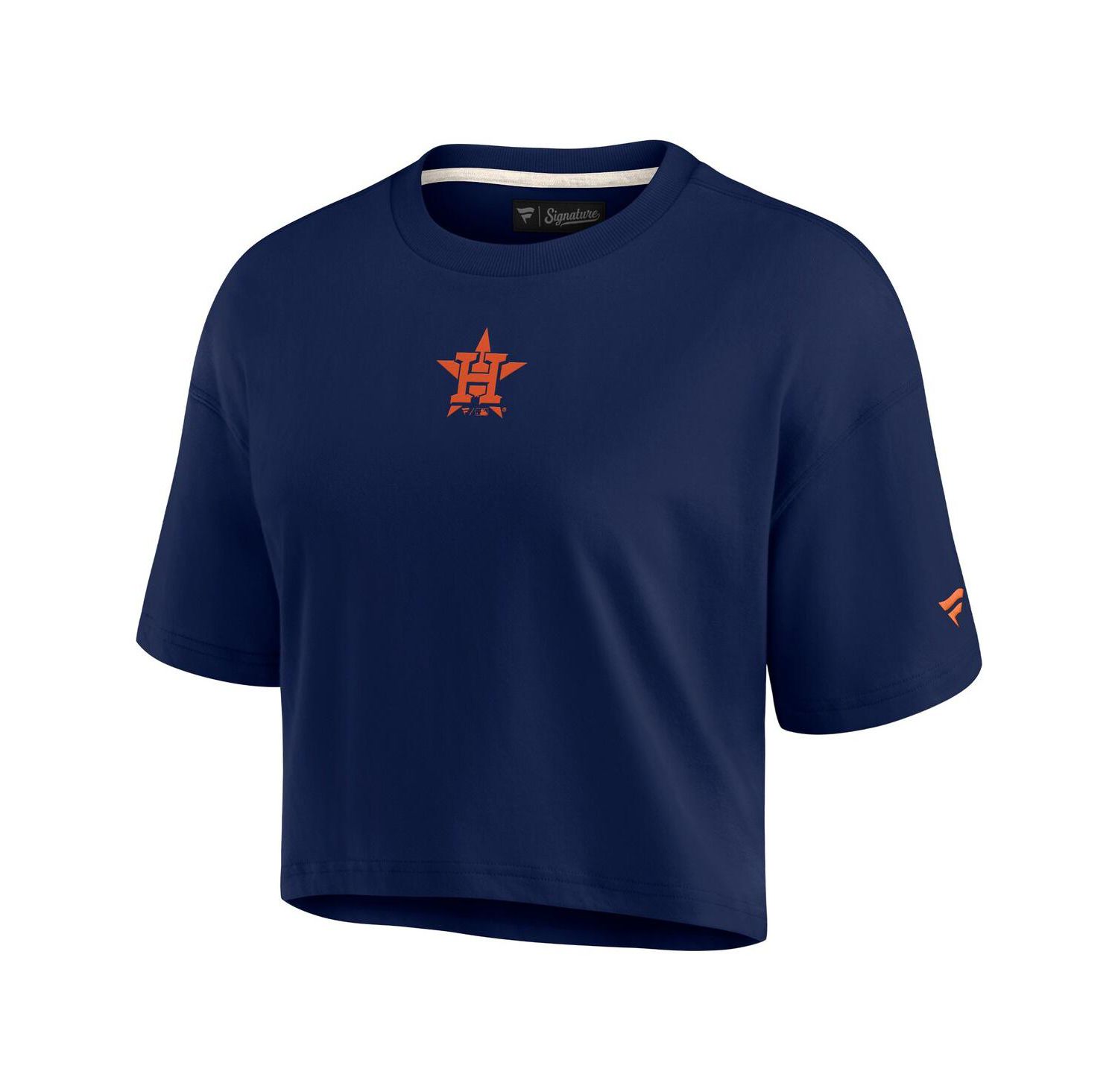 Women's Navy Houston Astros Elements Super Soft Boxy Cropped T-Shirt