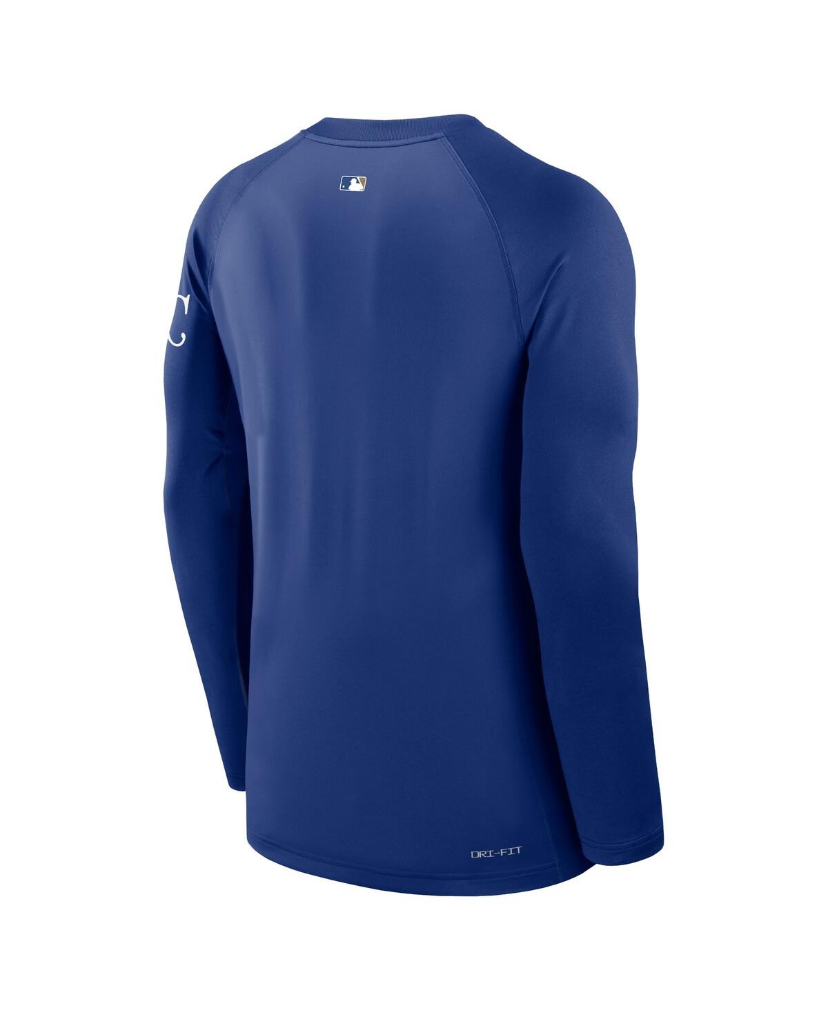 Nike Men'sKansas City Royals Authentic Collection Game Time Raglan Performance Long Sleeve T-Shirt - Royal