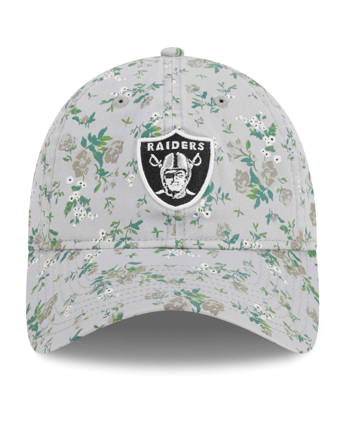 New Era Big Boys And Girls Gray Las Vegas Raiders Bouquet 9twenty Adjustable Hat In Gray