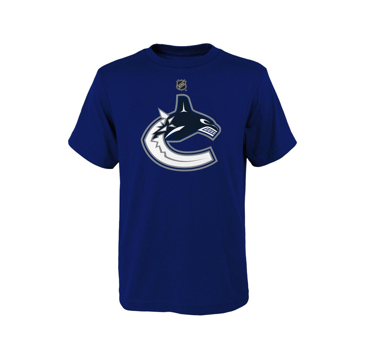 Big Boys and Girls Blue Vancouver Canucks Primary Logo T-Shirt