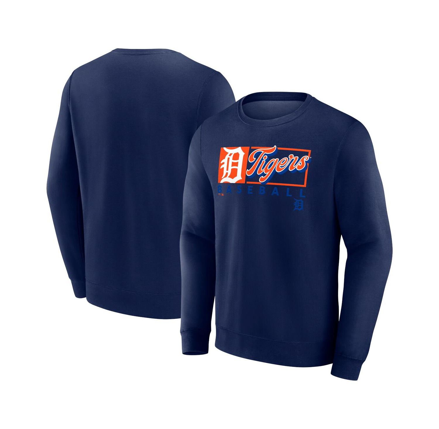 Men's Navy Detroit Tigers Focus Fleece Pullover Sweatshirt