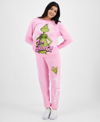 Juniors Grinch Holiday Graphic Sweatshirt Joggers