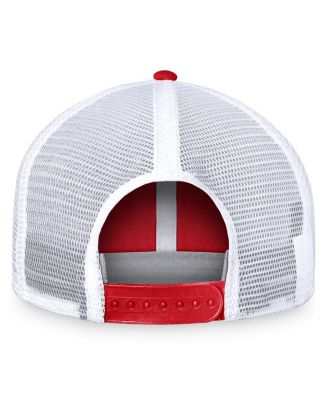 Men's Red/White Calgary Flames Free Kick Trucker Adjustable Hat