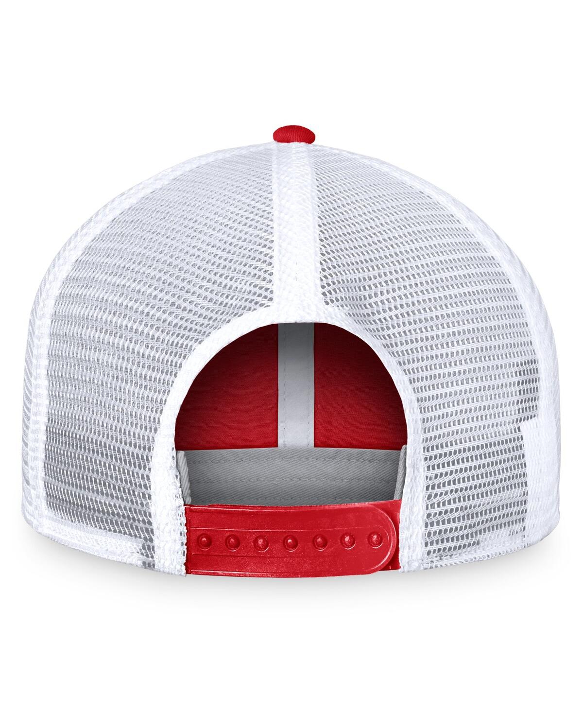 Fanatics Men'sWhite Calgary Flames Free Kick Trucker Adjustable Hat - Red, White